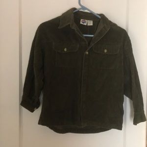 Olive Green Chunky Corduroy Button Up